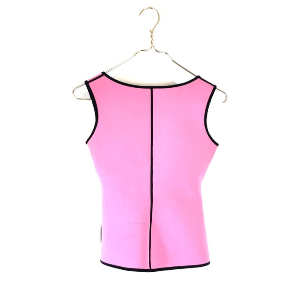 Hot Pink Neoprene Sauna Sweat Zip Up Velcro Top. - Picture 6 of 6